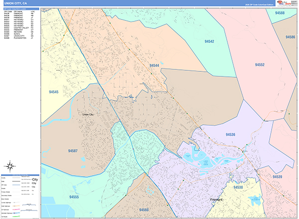 Union City Map Color Cast Style